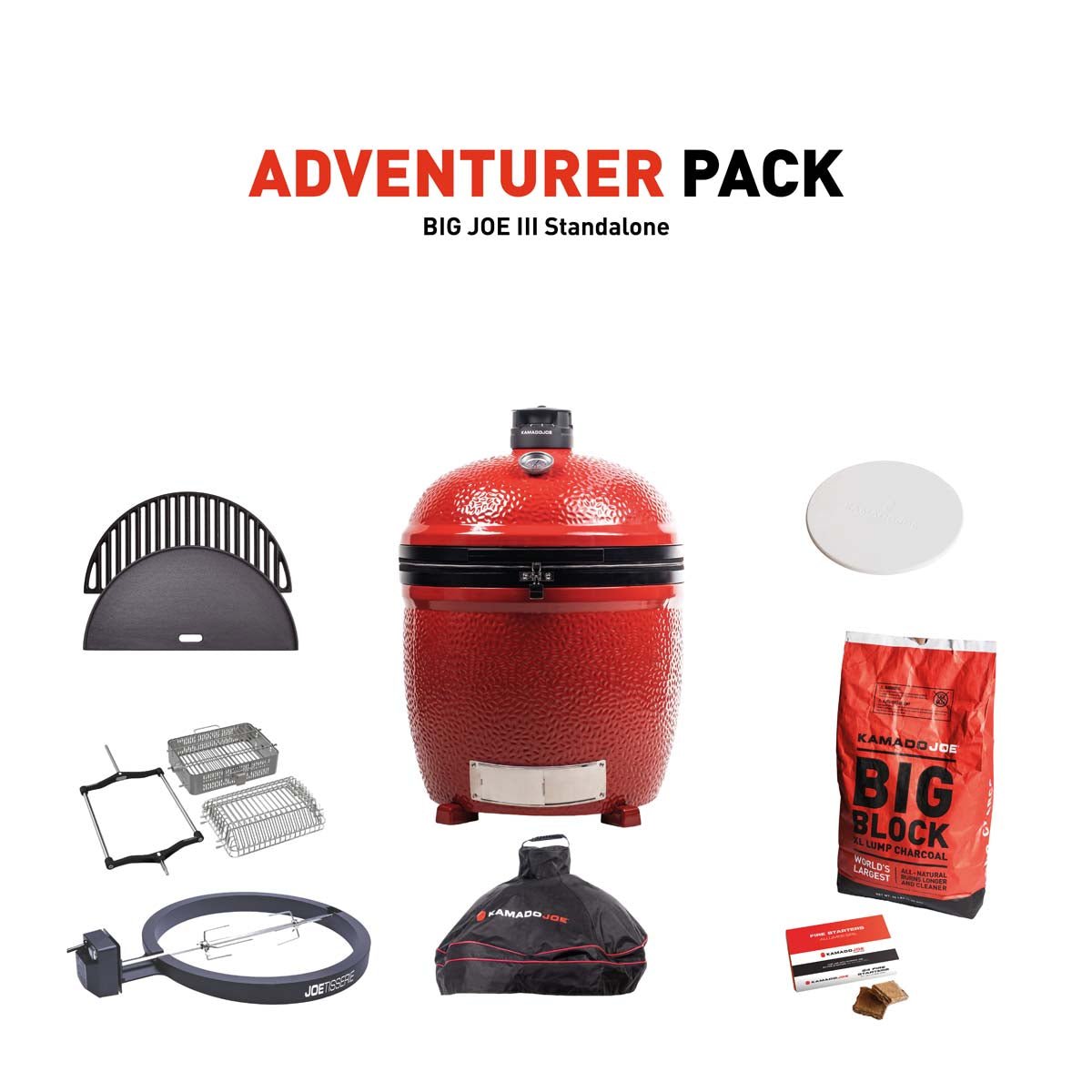BJ-ADVEPACK-S3_1-v1 Kamado Joe Big Joe III Stand-Alone Charcoal Grill With Adventurer Pack - Image 1