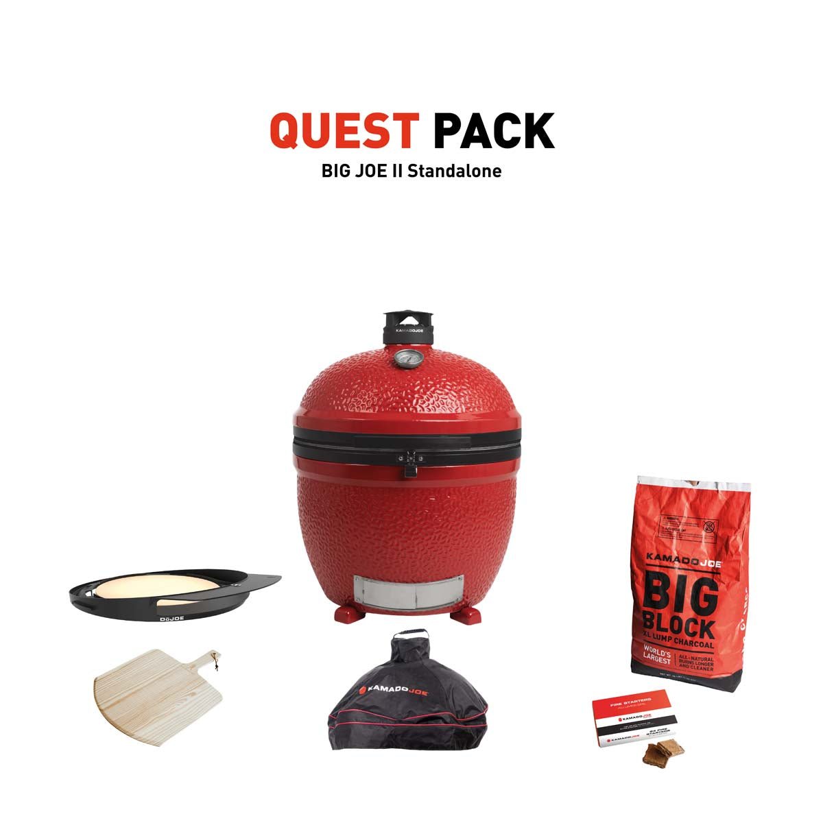 BJ-QUESPACK-S2_1-v1 Kamado Joe Big Joe II Stand Alone Charcoal Grill With Quest Pack - Image 1