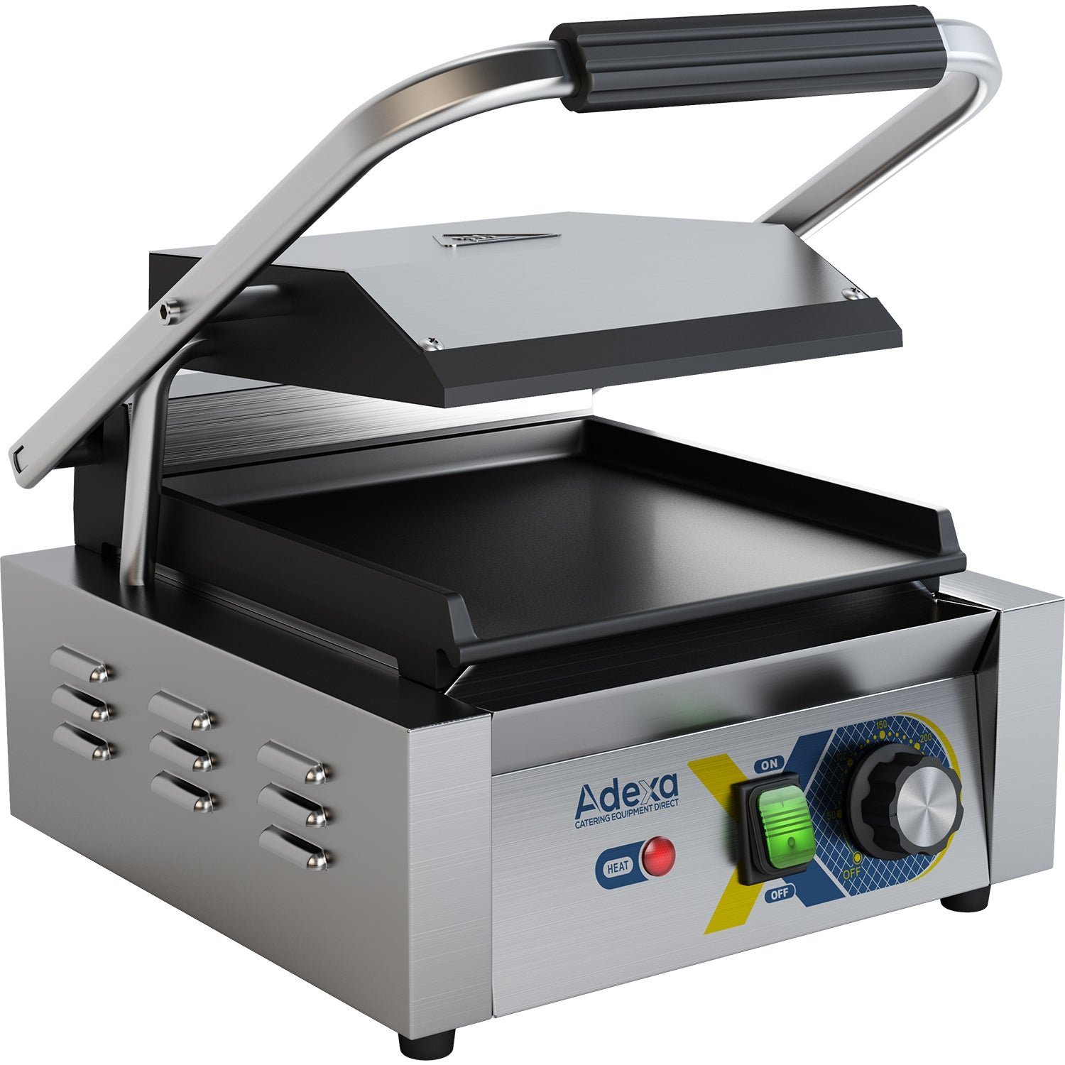 EGD10-1500x1500-1.jpg Heavy Duty Panini Contact grill Single Smooth | Adexa EGD10A - Image 1
