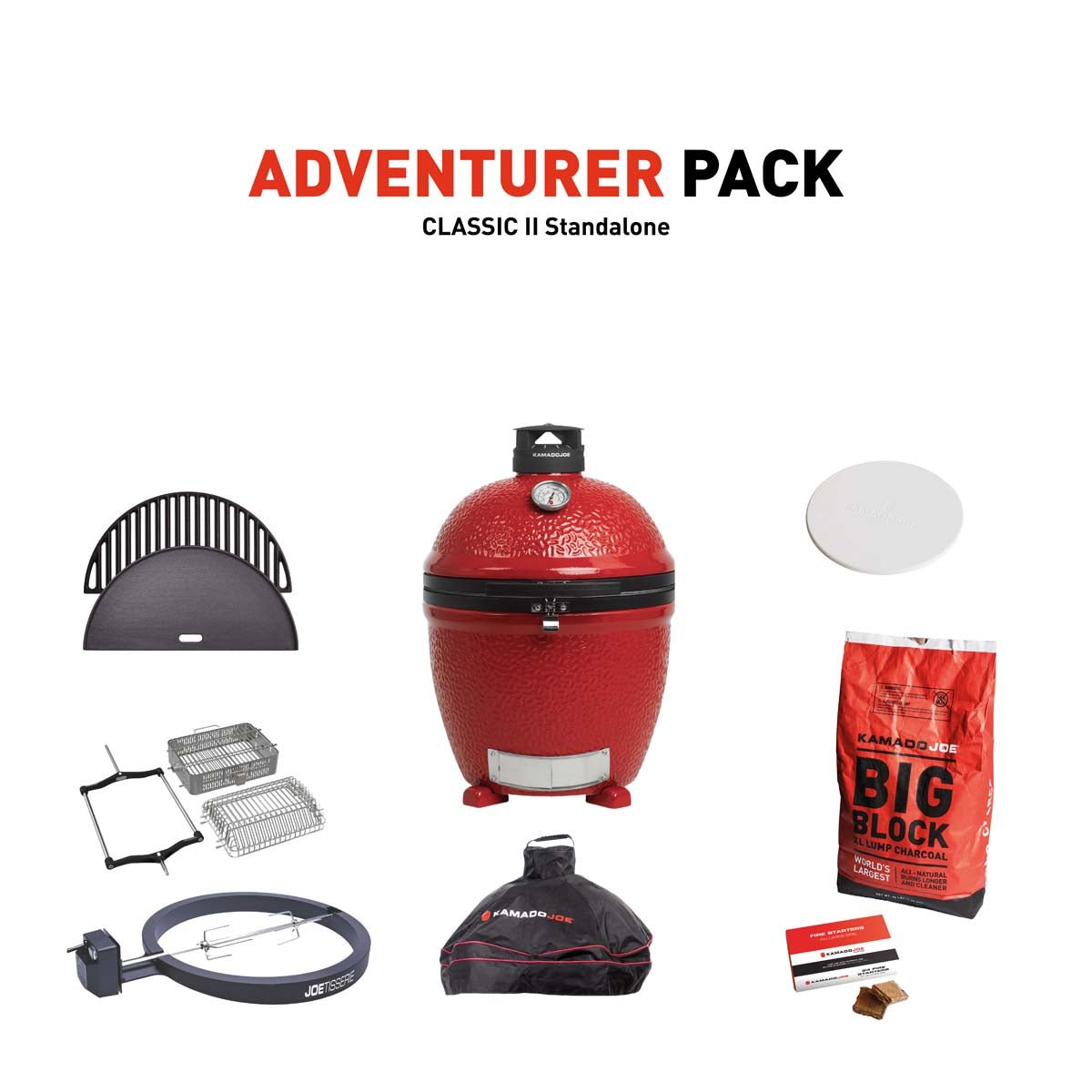 KJ-ADVEPACK-S2_1-v1 Kamado Joe Classic II Stand Alone Charcoal Grill With Adventurer Pack - Image 1