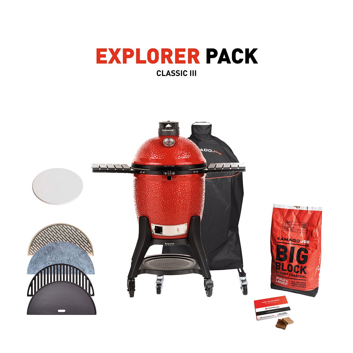 KJ-EXPLPACK-C3_1-v1 Kamado Joe Classic III Charcoal Grill With Explorer Pack - Image 1