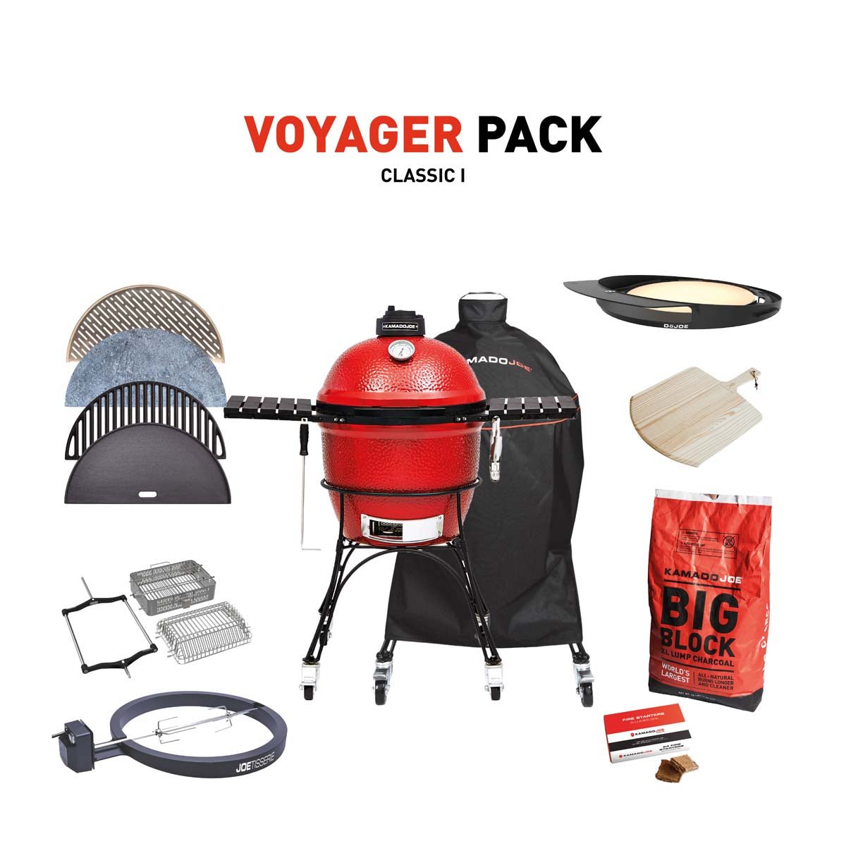 KJ-VOYAPACK-C1_1-v1 Kamado Joe Classic Charcoal Grill With Voyager Pack - Image 1