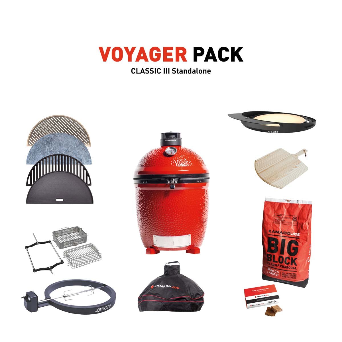 KJ-VOYAPACK-S3_1-v1-1 Kamado Joe Classic III Stand Alone Charcoal Grill With Voyager Pack - Image 1