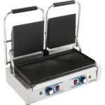 Heavy Duty Twin Panini Contact grill Dual Zone 3.6kW Ribbed | Adexa MLP813 - Image 4